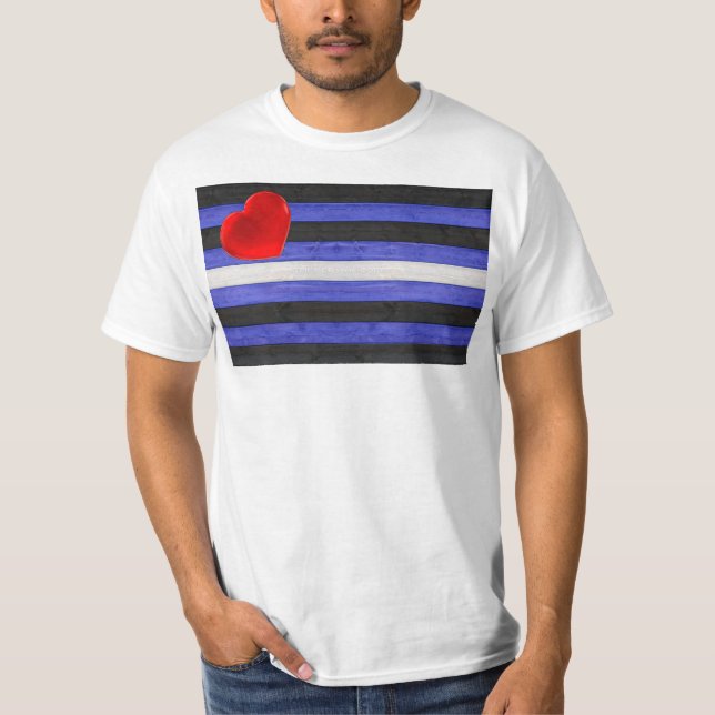 SlipperyJoe's Lederstolperflagge schwarz königsbla T-Shirt (Vorderseite)