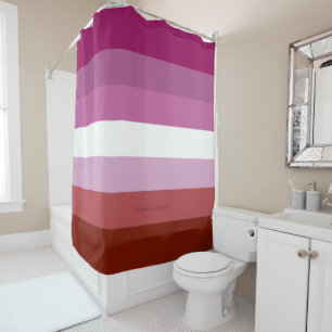 SlipperyJoe's lesbische Pride-Flagge feminine Geme Duschvorhang
