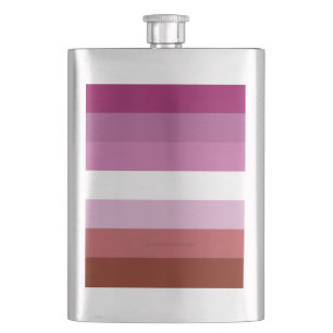 SlipperyJoe's lesbische Pride-Flagge feminine Geme Flachmann