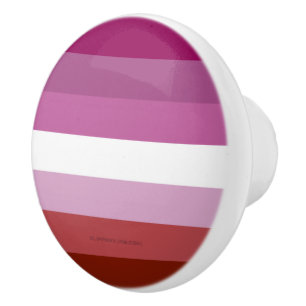 SlipperyJoe's lesbische Pride-Flagge feminine Geme Keramikknauf
