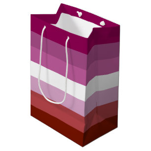 SlipperyJoe's lesbische Pride-Flagge feminine Geme Mittlere Geschenktüte