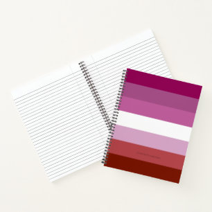 SlipperyJoe's lesbische Pride-Flagge feminine Geme Notizbuch