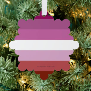 SlipperyJoe's lesbische Pride-Flagge feminine Geme Ornament Karte