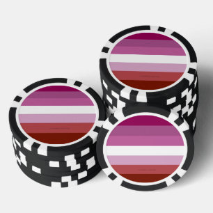 SlipperyJoe's lesbische Pride-Flagge feminine Geme Pokerchips