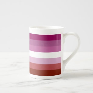 SlipperyJoe's lesbische Pride-Flagge feminine Geme Prozellantasse