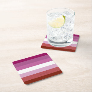 SlipperyJoe's lesbische Pride-Flagge feminine Geme Rechteckiger Pappuntersetzer