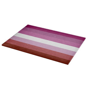 SlipperyJoe's lesbische Pride-Flagge feminine Geme Schneidebrett