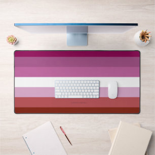 SlipperyJoe's lesbische Pride-Flagge feminine Geme Schreibtischunterlage