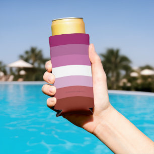 SlipperyJoe's lesbische Pride-Flagge feminine Geme Selters Dosenkühler