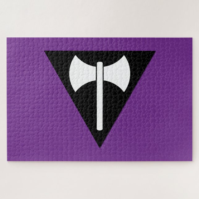 SlipperyJoe's Lesbische Pride-Flagge Labrys ax tri (Horizontal)