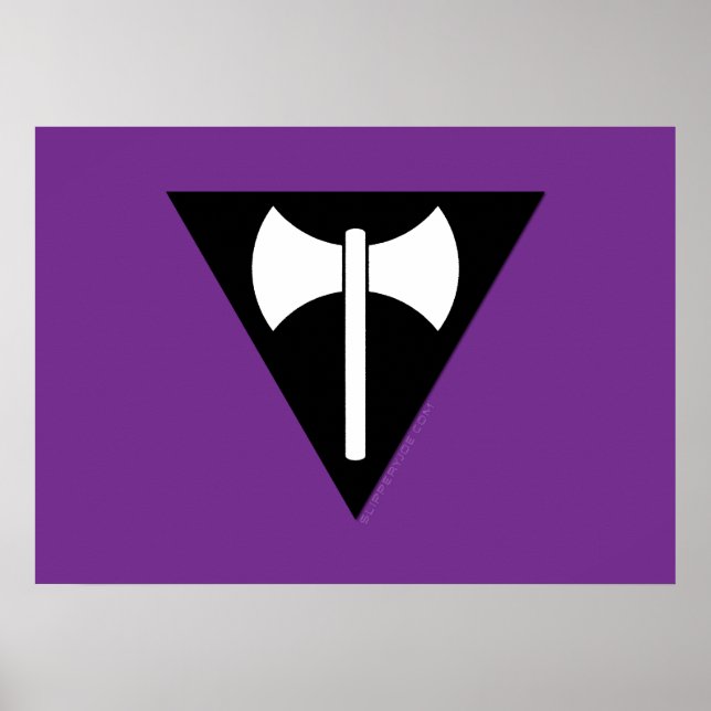SlipperyJoe's Lesbische Pride-Flagge Labrys ax tri Poster (Vorne)