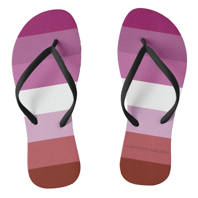 SlipperyJoe's lesbische Stolz-Fahnengemeinde Flip Flops (Fußbett)