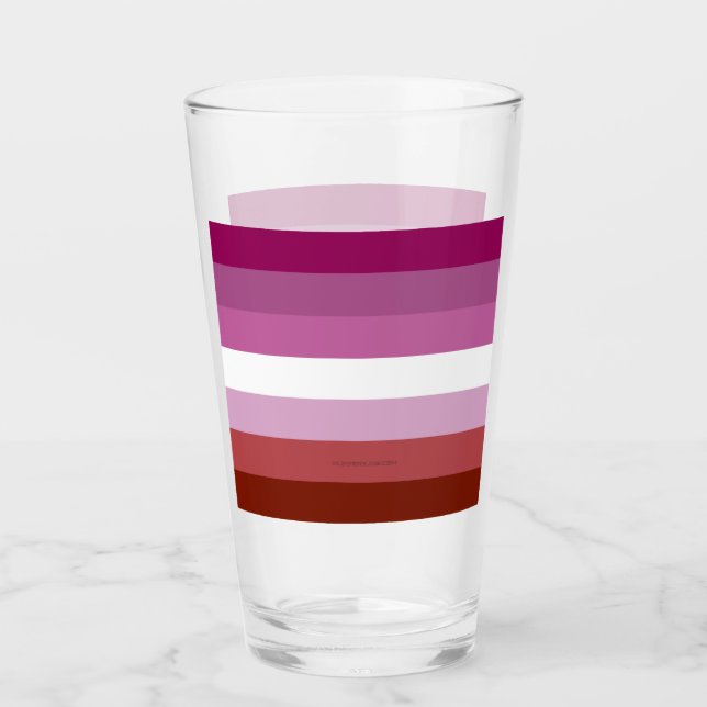 SlipperyJoe's lesbische Stolz-Fahnengemeinde Glas (Vorderseite)