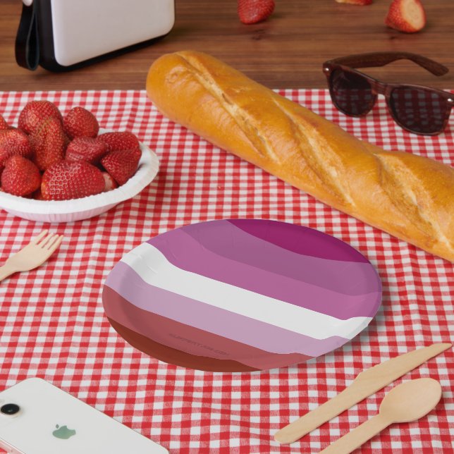 SlipperyJoe's lesbische Stolz-Fahnengemeinde Pappteller (Picknick)
