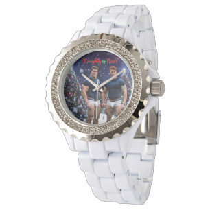 SlipperyJoes leuchtende Weihnachtsbäume zwei musku Armbanduhr