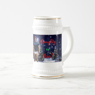 SlipperyJoes leuchtende Weihnachtsbäume zwei musku Bierglas