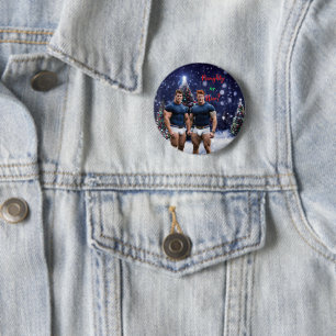 SlipperyJoes leuchtende Weihnachtsbäume zwei musku Button