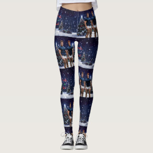 SlipperyJoes leuchtende Weihnachtsbäume zwei musku Leggings