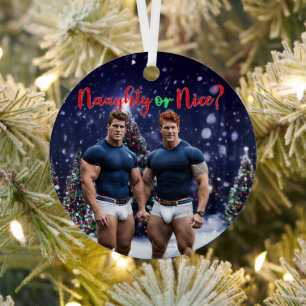 SlipperyJoes leuchtende Weihnachtsbäume zwei musku Ornament Aus Metall