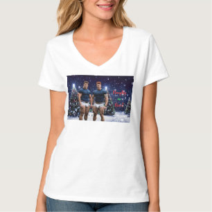 SlipperyJoes leuchtende Weihnachtsbäume zwei musku T-Shirt