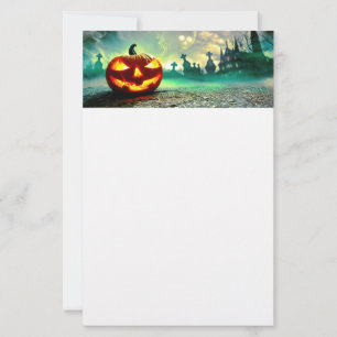 SlipperyJoe's leuchtender Kürbis-Halloween-Wa Briefpapier