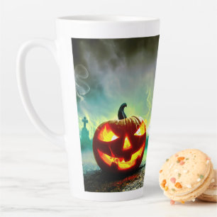 SlipperyJoe's leuchtender Kürbis Halloween-Wa Milchtasse