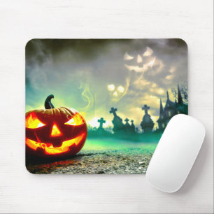 SlipperyJoe's leuchtender Kürbis-Halloween-Wa Mousepad
