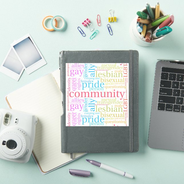 SlipperyJoe's LGBTQ+ Community Wortwolke Aufkleber (iPad Hülle)