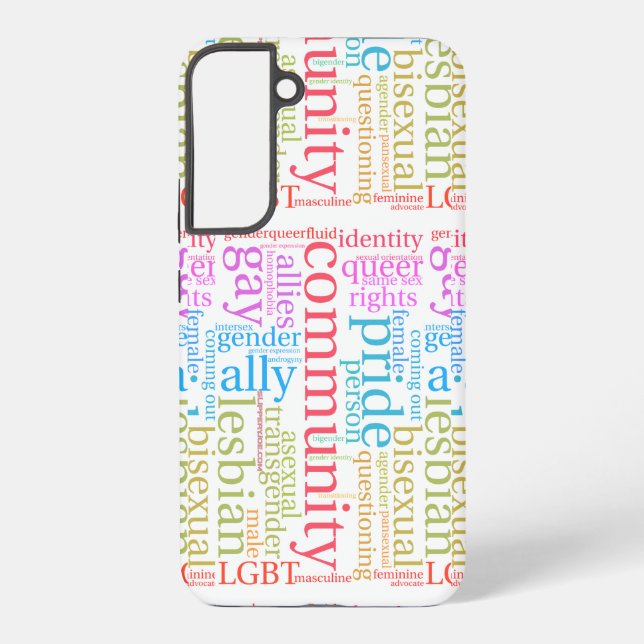 SlipperyJoe's LGBTQ+ Community Wortwolke Samsung Galaxy Hülle (Rückseite)