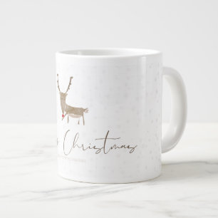 SlipperyJoe's Linienkunst-Silhouette Rentier minim Jumbo-Tasse