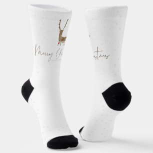 SlipperyJoe's Linienkunst-Silhouette Rentier minim Socken