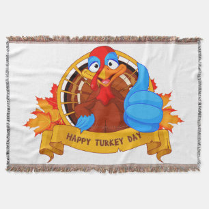 SlipperyJoe's lustige Cartoon-Thanksgiving-Gestalt Decke
