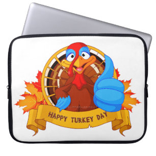 SlipperyJoe's lustige Cartoon-Thanksgiving-Gestalt Laptopschutzhülle