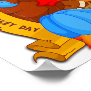 SlipperyJoe's lustige Cartoon-Thanksgiving-Gestalt Poster