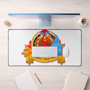 SlipperyJoe's lustige Cartoon-Thanksgiving-Gestalt Schreibtischunterlage