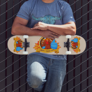 SlipperyJoe's lustige Cartoon-Thanksgiving-Gestalt Skateboard