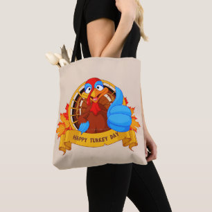 SlipperyJoe's lustige Cartoon-Thanksgiving-Gestalt Tasche