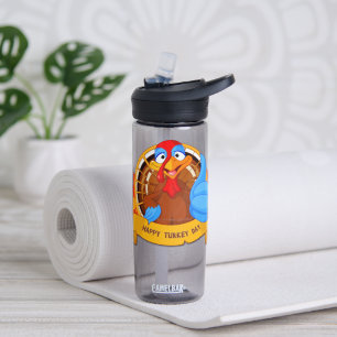 SlipperyJoe's lustige Cartoon-Thanksgiving-Gestalt Trinkflasche