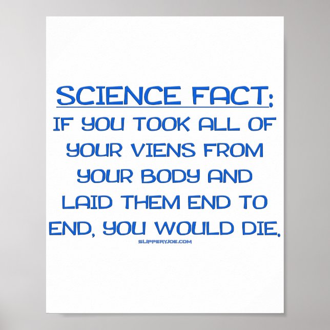SlipperyJoe's lustige Sprichwort-Science-Faktum Bl Poster (Vorne)