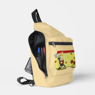 SlipperyJoe's lustiges Erntedank-Thema Crossbody Bag