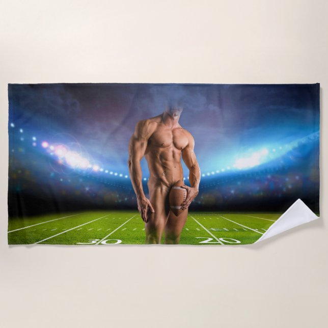 SlipperyJoe's Man abs shirless sexy muscles footb Strandtuch (Vorderseite)