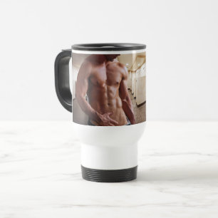 SlipperyJoe's Man-Sechspack-Sechspack mit Shirless Reisebecher