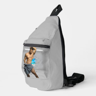 SlipperyJoe's Mann Handtuch gebrochene weiße Ziege Crossbody Bag