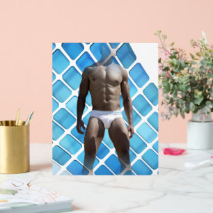 SlipperyJoe's Mann Unterwäsche 6-Pack Brustkorb mä Acrylschild