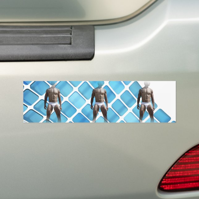 SlipperyJoe's Mann Unterwäsche 6-Pack Brustkorb mä Autoaufkleber (Auf Auto)
