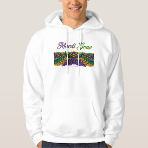 SlipperyJoe's Mardi Gras Bead Necklaces lila gol Hoodie