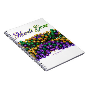 SlipperyJoe's Mardi Gras Bead Necklaces lila gol Notizblock