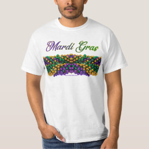 SlipperyJoe's Mardi Gras Bead Necklaces lila gol T-Shirt