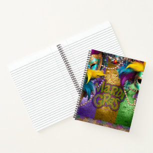 SlipperyJoe's Mardi Gras Bead Necklaces verdoppelt Notizbuch