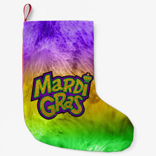 SlipperyJoe's Mardi Gras Festival lila grünes Yel Kleiner Weihnachtsstrumpf